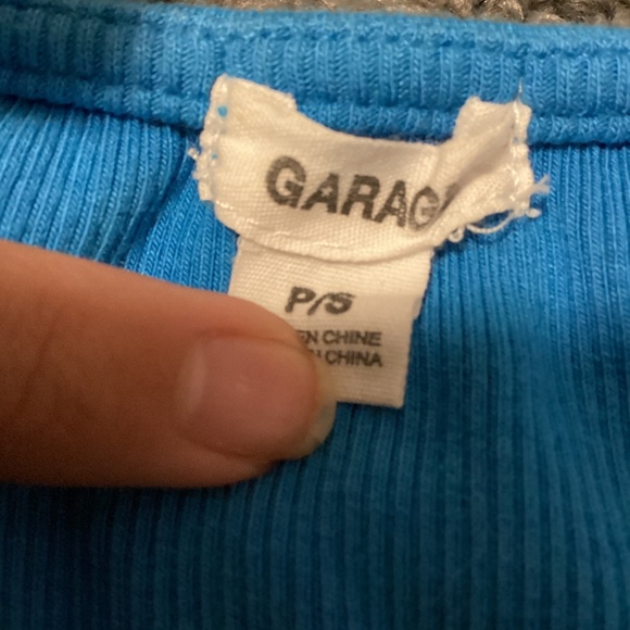 GARAGE blue corset style cropped tee - Picture 2 of 3